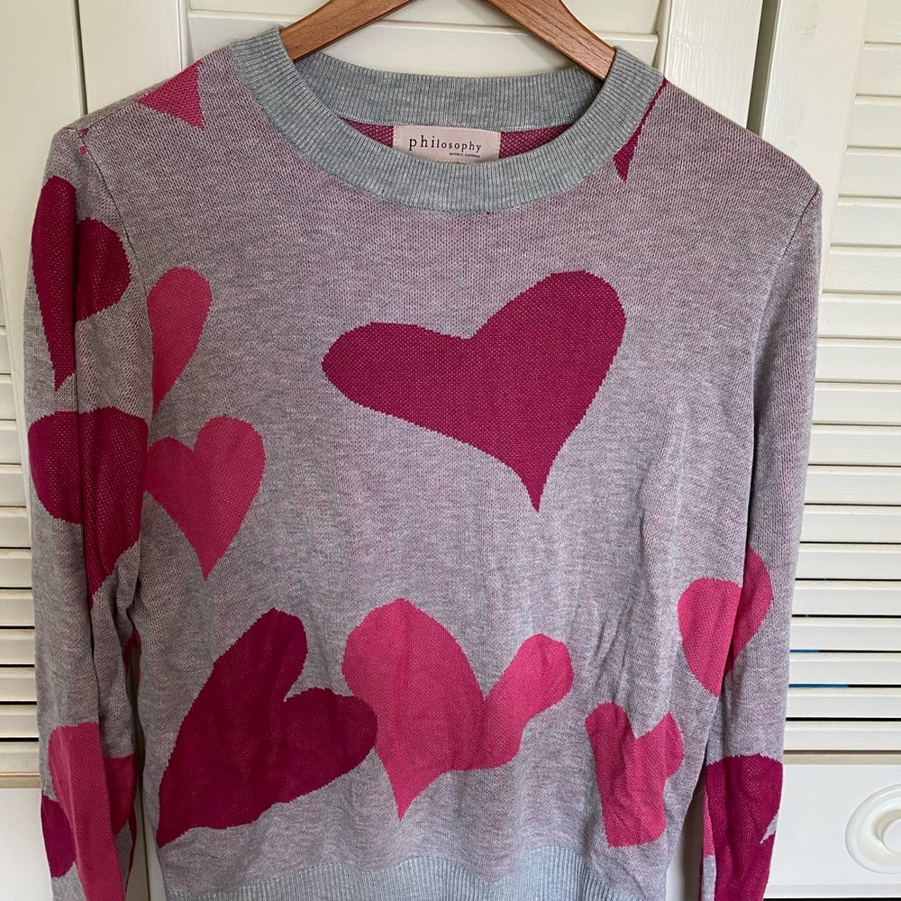 Philosophy heart print sweater